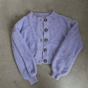 Vinitage Lavender Purple Fuzzy Knit Sweater SET | SMALL